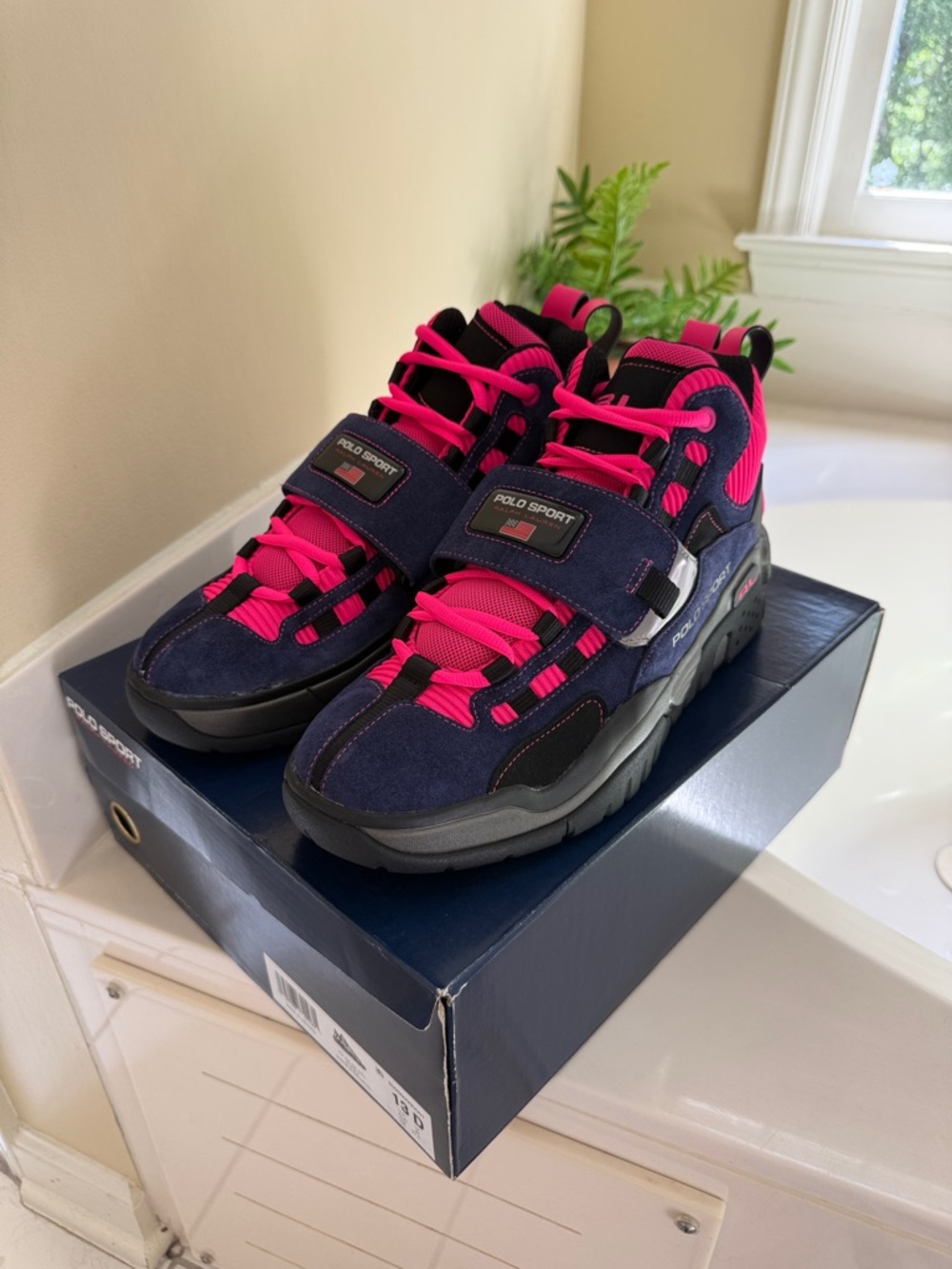 Polo by Ralph Lauren Kids Navy & Hot Pink Sport Sneakers